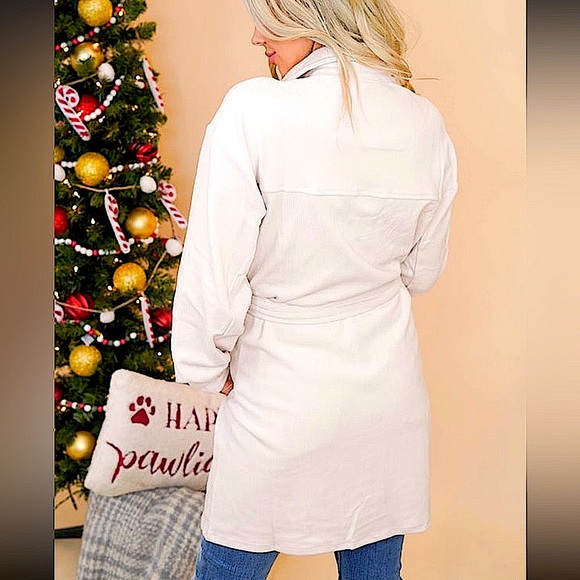 ☃️BOGO50%☃️🆕🌿ALLIE ROSE: Cream Corduroy Jacket Dress w/Belt SMALL - Picture 6 of 6